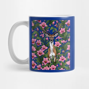 New Hampshire White Tailed Deer And Pink Ladys Slipper Mug